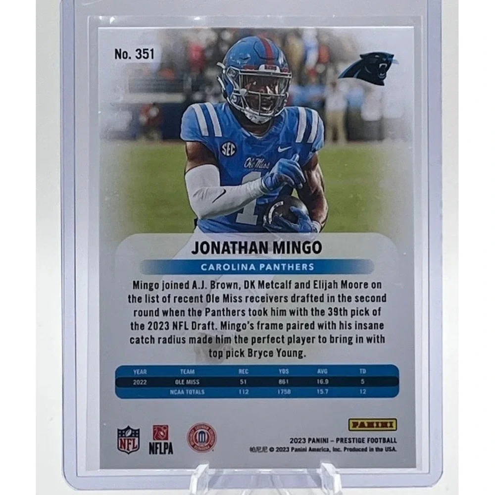 Jonathan Mingo 2023 Panini Prestige 351 NFL Carolina Panthers